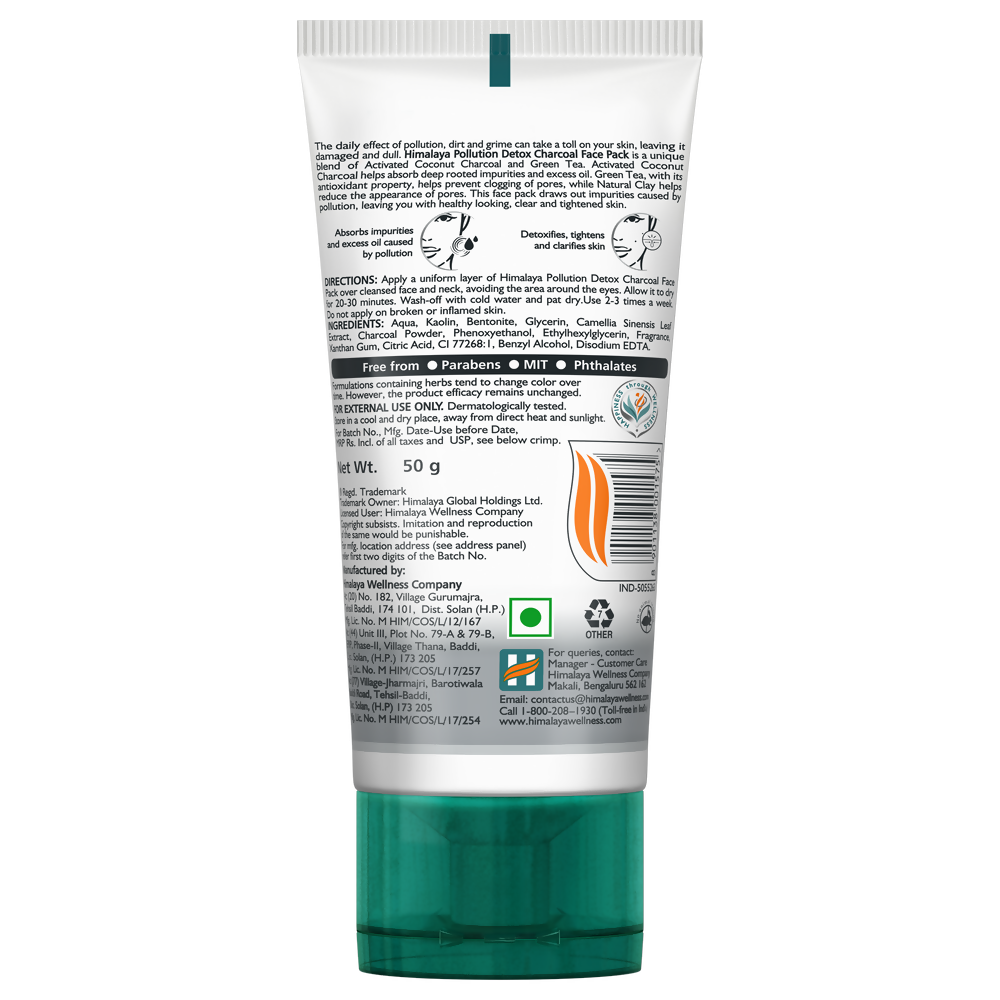 Himalaya Herbals Pollution Detox Charcoal Face Pack - Swadesiicart