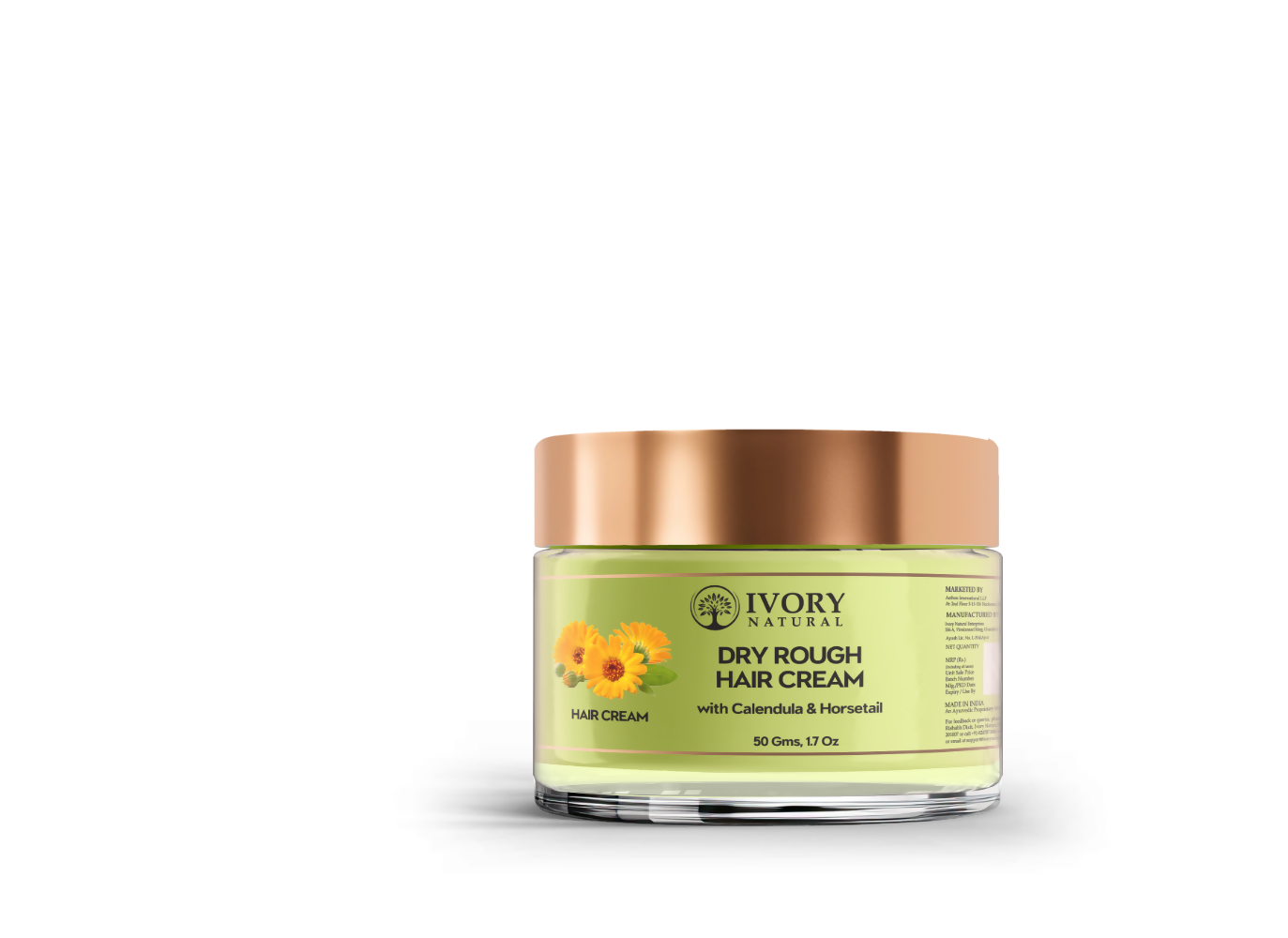 Ivory Natural Dry Frizzy Hair Cream - Detangles Hair, Manages Frizz And Scalp Dryness | Swadesiicart