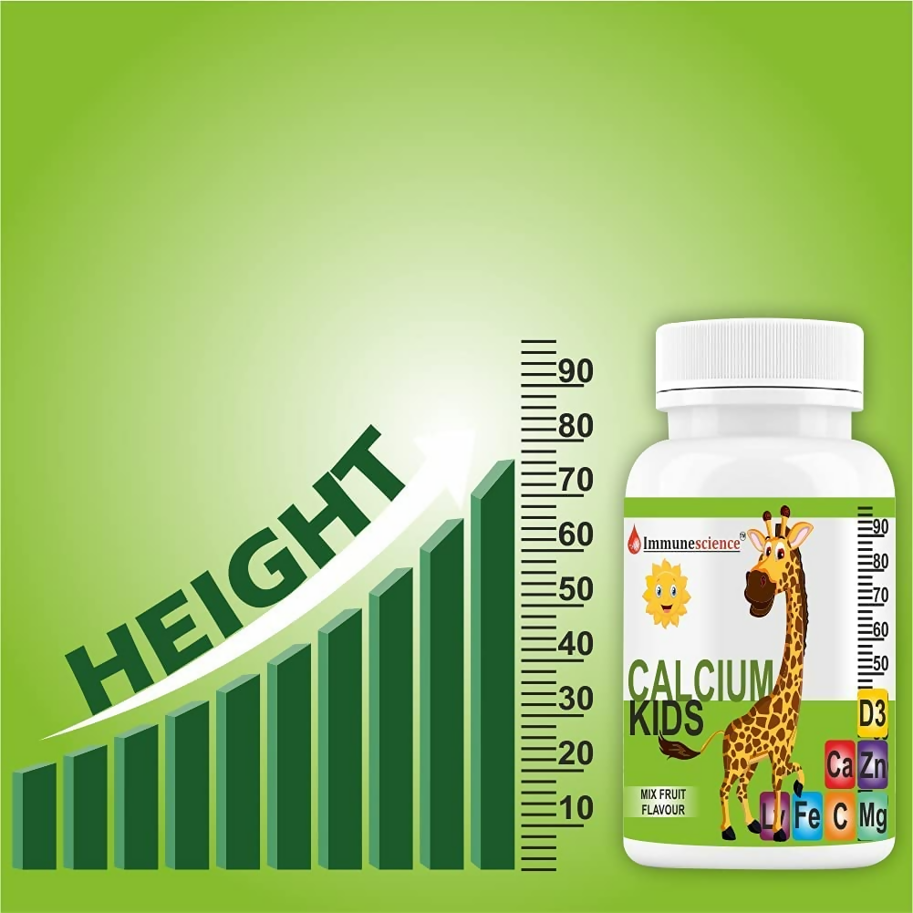 Immunescience Calcium With Vitamin D3 (Vitamin D) Tablets For Kids | Swadesiicart