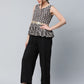Ahalyaa Women Black Crepe Digital Printed Top with Palazzo Set | Swadesiicart