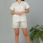Breathables Women Cotton Night Suit Shirt And Shorts Co-Ord Set I Nightwear | Loungewear Set In Solid Colours