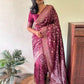 Anouk Floral Woven Design Zari Banarasi Saree | Swadesiicart