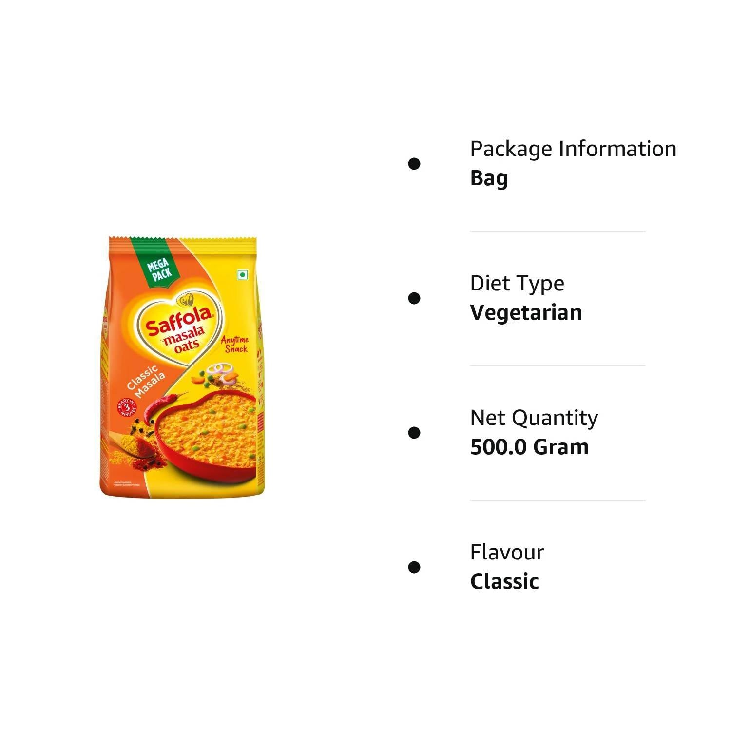 Saffola Masala Oats Classic Masala - Swadesiicart