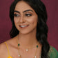Layered Pearl and Gold Neckpiece with Emeralds (Gold) - Ruby Raang | Swadesiicart