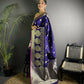 Joban Fashion Purple Banarasi Soft Lichi Silk Paisley Saree | Swadesiicart