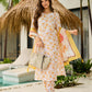 The52 Yellow Women's Beautiful Printed Silk Blend Fabric with Straight Kurta, Pant and Dupatta Set - Swadesiicart