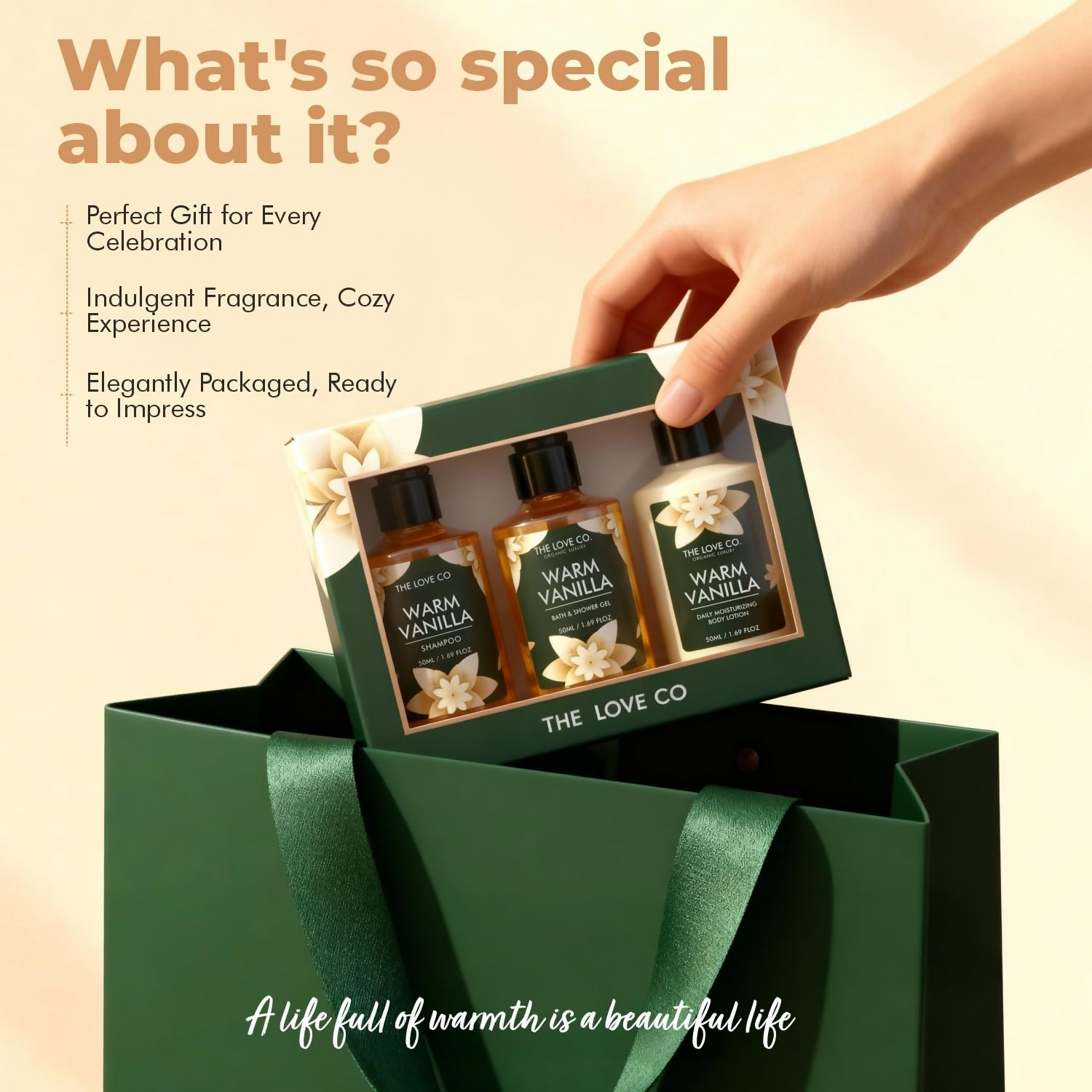 The Love Co. Warm Vanilla Bath & Body Gift Set - Swadesiicart