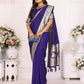 Anaita Purple Banarasi Silk With Beautiful Gala Weaving Saree With Blouse | Swadesiicart