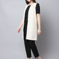 Even Apparels White Polywool Open Front Corduroy Women's Long Coat | Swadesiicart
