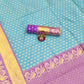 DEIANA'S Beautiful Designer Golden zari Soft Lichi Silk Saree - Sky - Swadesiicart
