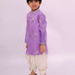 Lil Drama Mishti Purple Kurta Dhoti Set For Boys | Swadesiicart