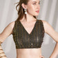 Brown Burberry Organza Solid Fancy Designer Saree - Nafisa
