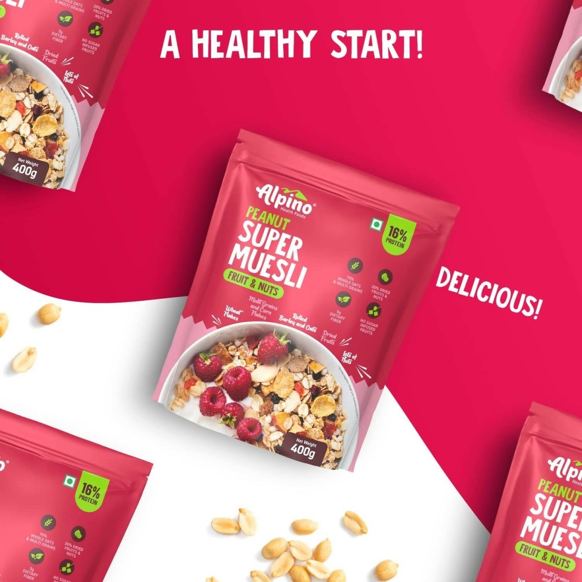 Alpino High Protein Super Muesli Fruit & Nuts - Swadesiicart