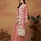 Anaita Peach Embroidered Soft Organza Salwar Suit