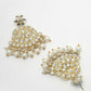 NVR Women's Gold-Polished Kundan-Studded Chandbali Earrings | Swadesiicart