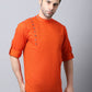 Even Apparels Orange Pure Cotton Men's Kurta With Side Placket | Swadesiicart