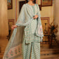 Juniper Women's Seagreen Cambric Floral Printed Kurta Palazzo Set | Swadesiicart