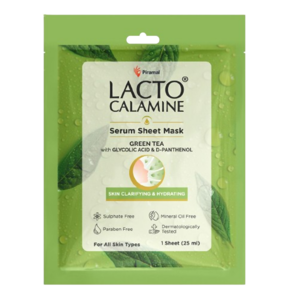 Lacto Calamine Green Tea Face Sheet Mask - Swadesiicart
