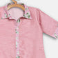 Ahalyaa Pink Poly Silk Solid Kids Kurta with Printed Pant Set For Girls | Swadesiicart
