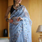Vamsee Blue Organza Saree - Swadesiicart