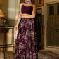 Janasya Purple Georgette Solid Lehenga Choli Dupatta | Swadesiicart