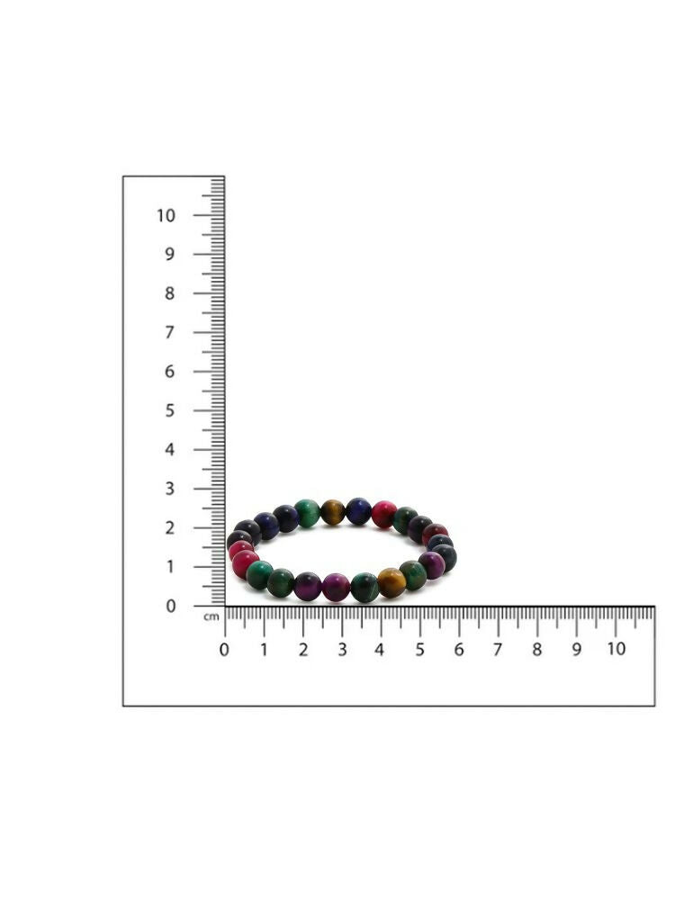 Red Carnelian, Lapis Lazuli, Amethyst and Green Avanturine Multicoloured Cyrstal Beads bracelet - Ruby Raang | Swadesiicart