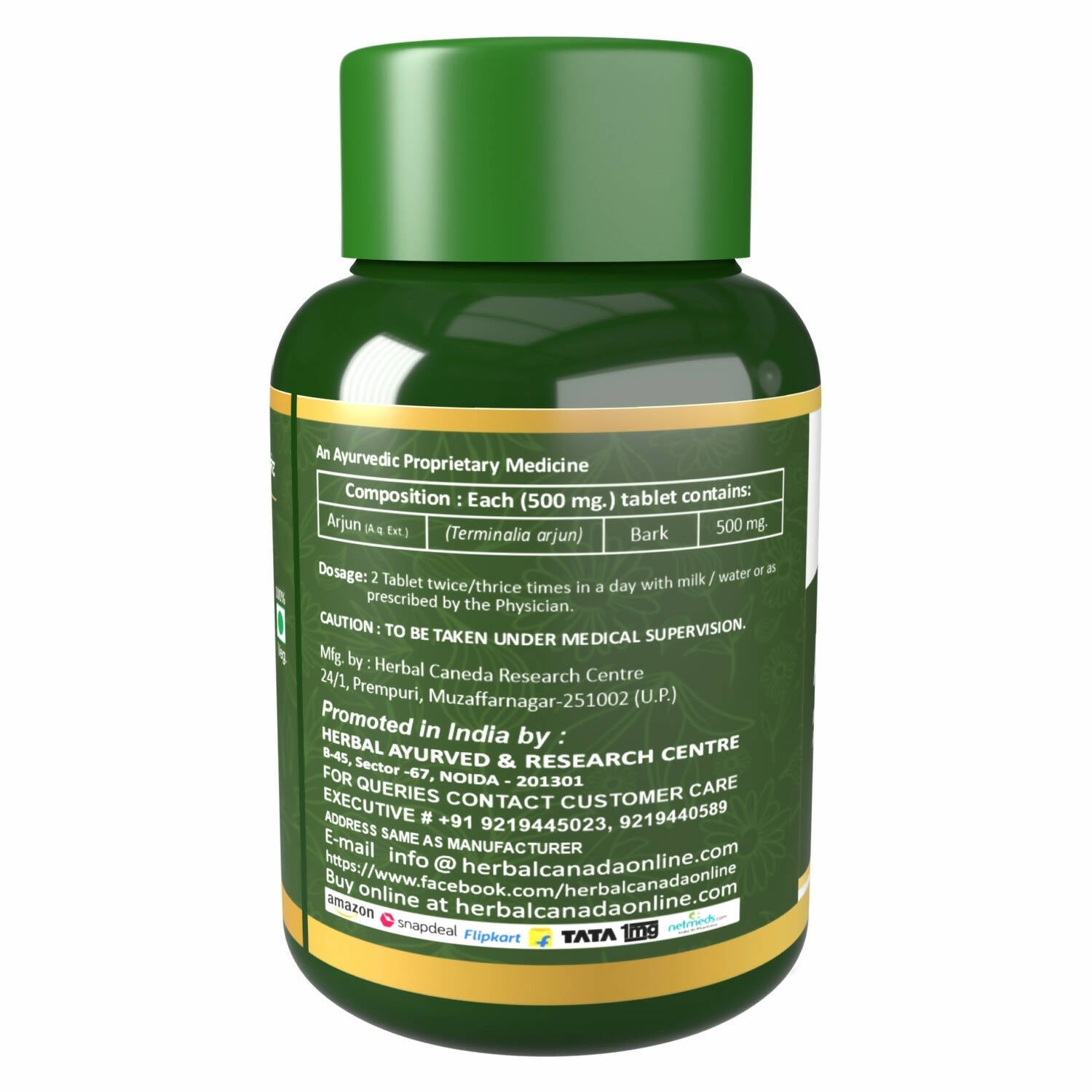 Herbal Canada Arjuna Extract Tablets - Swadesiicart