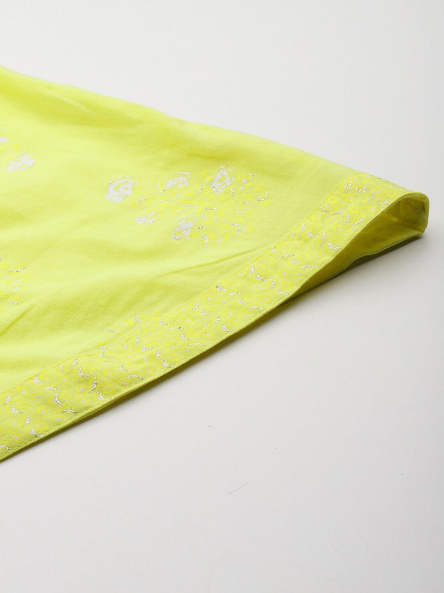 Ahalyaa Women's Traditional wear Kurta Set - Yellow | Swadesiicart