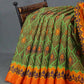 Parrot Green Printed Cotton Brasso Saree By Gayathri Reddy Designer Studio | Swadesiicart