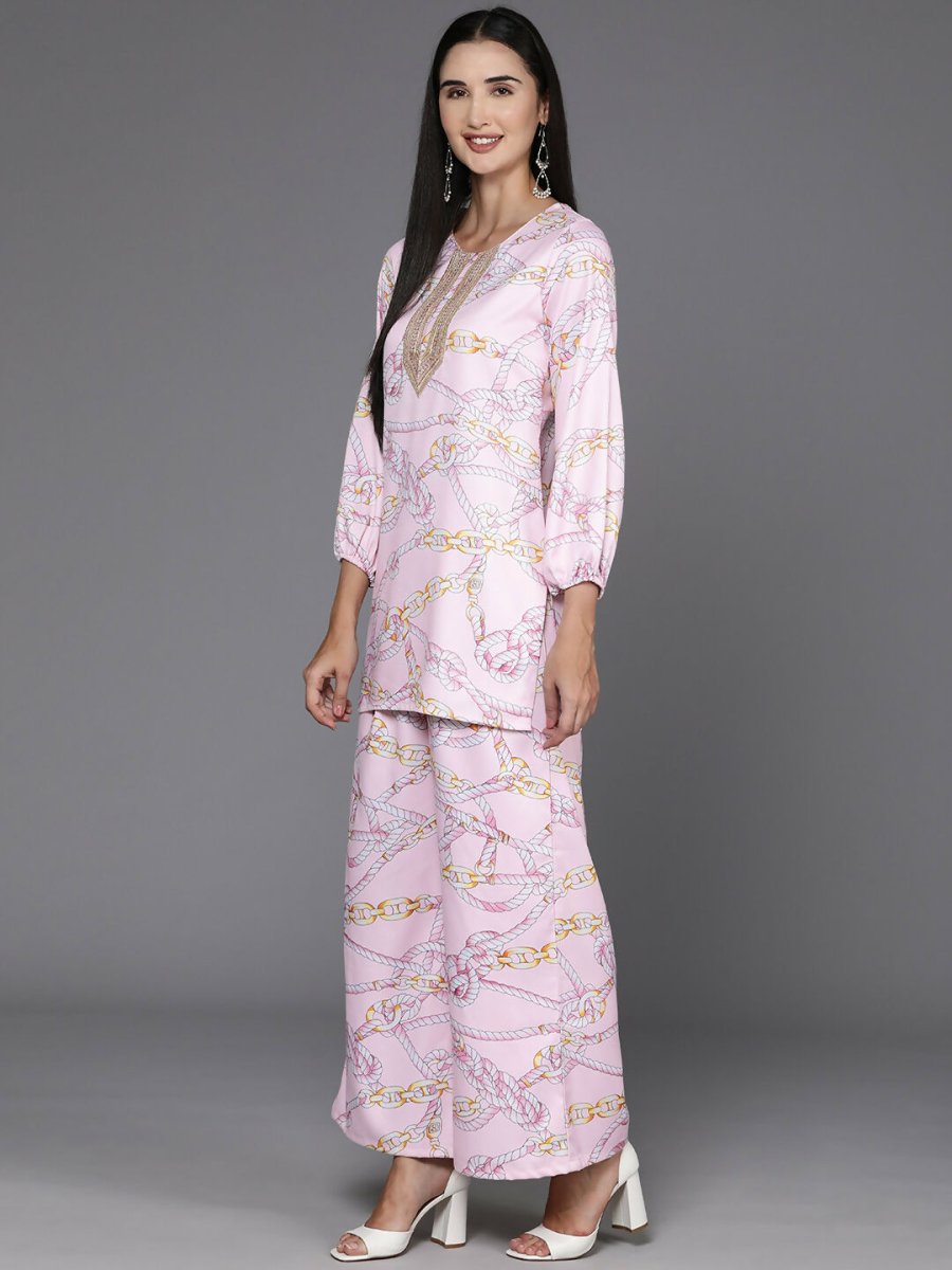 Ahalyaa Women's Traditional Wear Co-ods - Pink - Swadesiicart