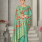 Sea Green Rangkat Tussar Silk Woven Design Saree with Unstitched Blouse - Mohmanthan Eshani | Swadesiicart