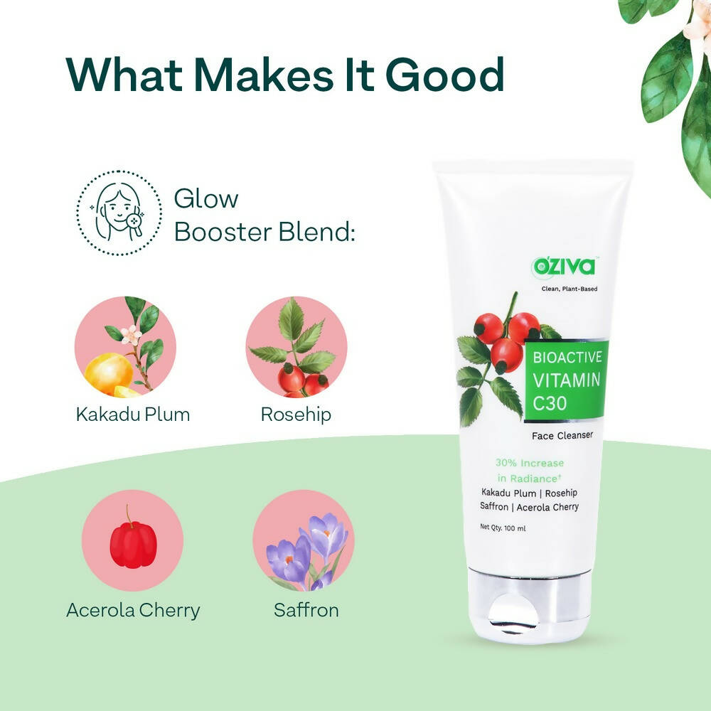OZiva Bioactive Vitamin C30 Face Cleanser - Swadesiicart