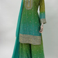 Lorenvalley Fashion Green and Teal Chinon Embroidery With Sequince Work Salwar Kameez Stitched | Swadesiicart