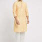 Ethnic India Yellow Men's Kurta Ethnic Motifs Polyester | Swadesiicart