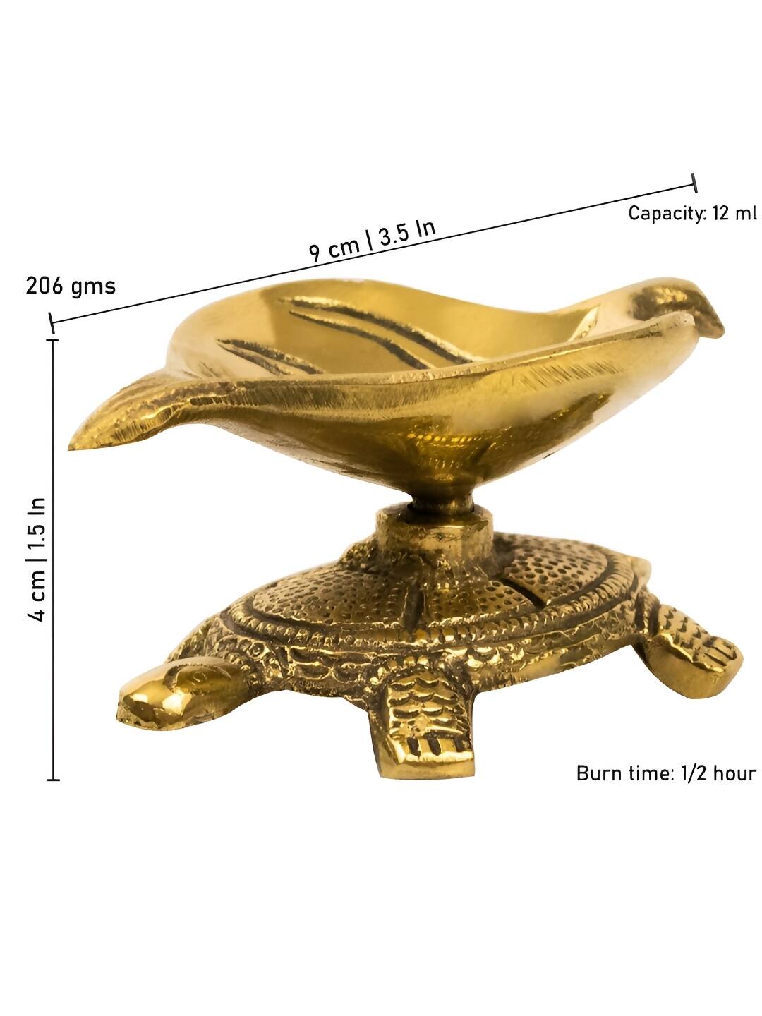 Spillbox Gold Toned Tortoise Leaf Diya | Swadesiicart