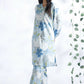 Breathables Blue Floral Print Cotton Long Kurta Co-Ord Set Cotton