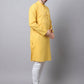 Even Apparels Yellow Pure Cotton Men's Kurta With Band Collar (SLD1183) | Swadesiicart