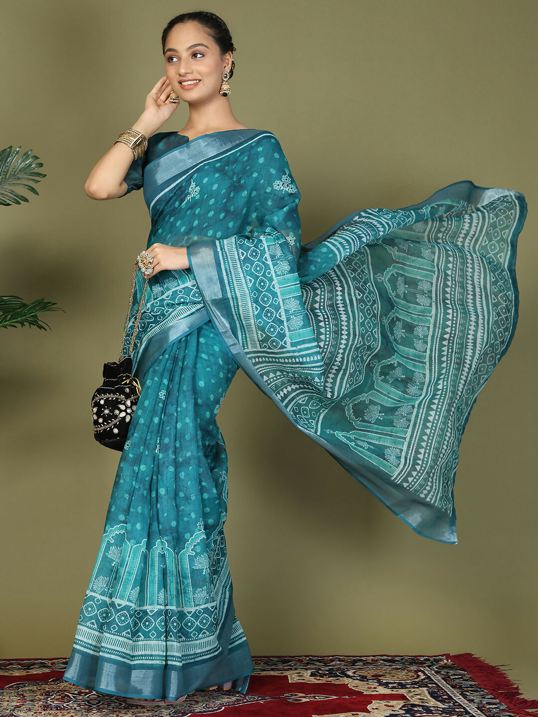 Shree Shyam Fashion Cotton Sea Green Saree