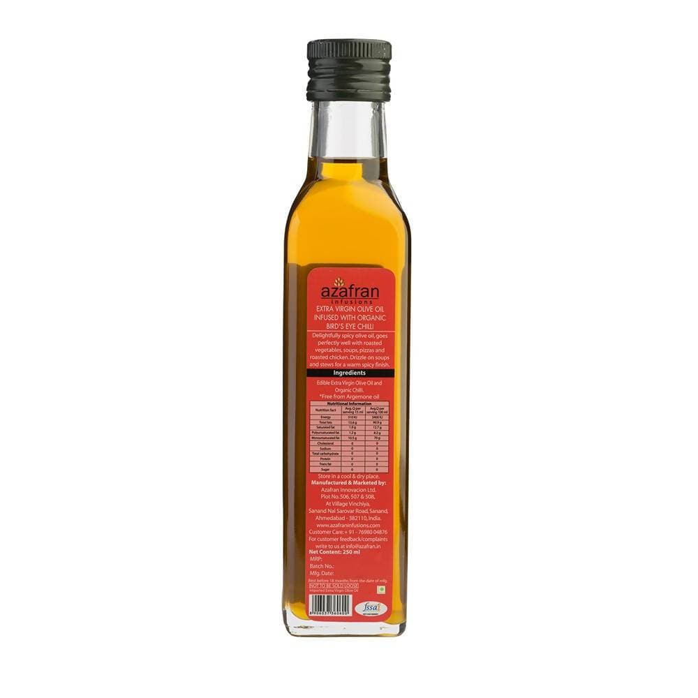 Azafran Infusions Bird’s Eye Chilli Infused Extra Virgin Olive Oil - Swadesiicart