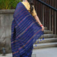 Beatitude Blue Khadi Ghicha Stripes Saree