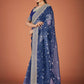 Vamsee Navy Blue Organza Saree - Swadesiicart