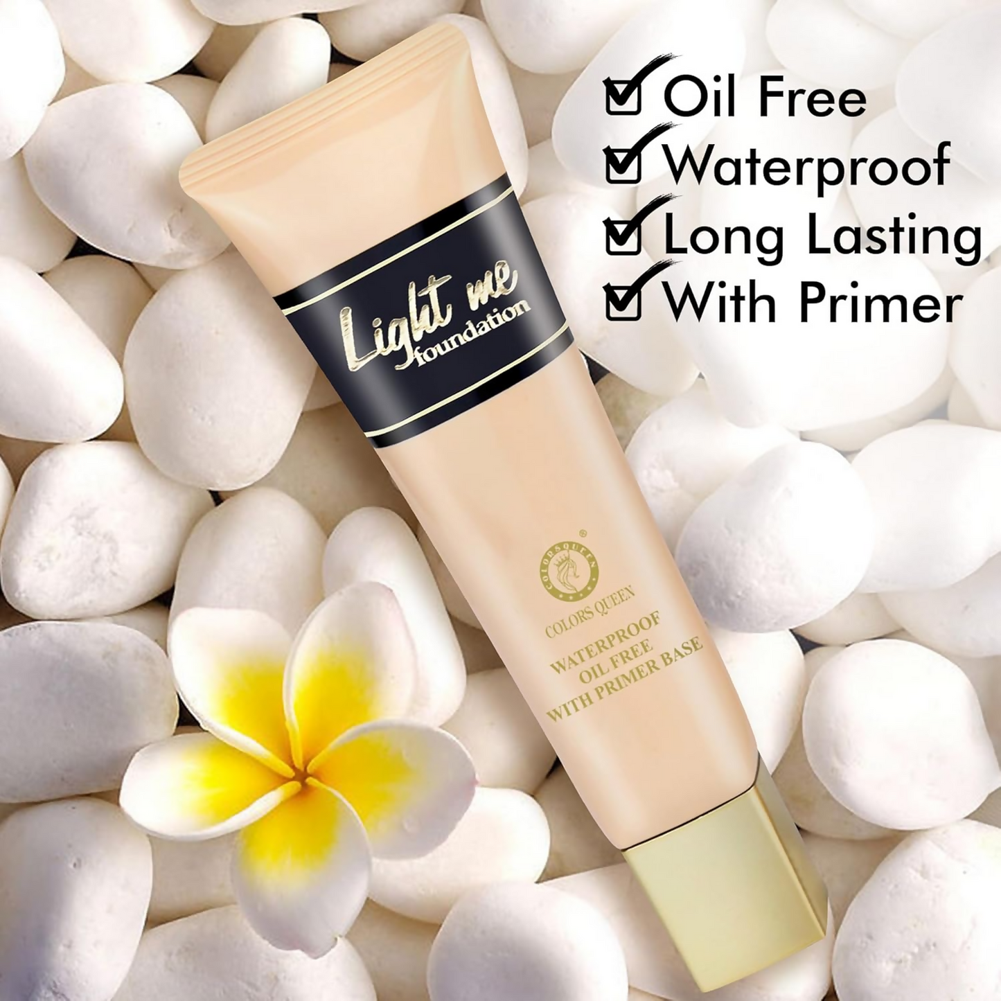 Colors Queen Light Me Foundation with Primer – Natural Almonds - Swadesiicart