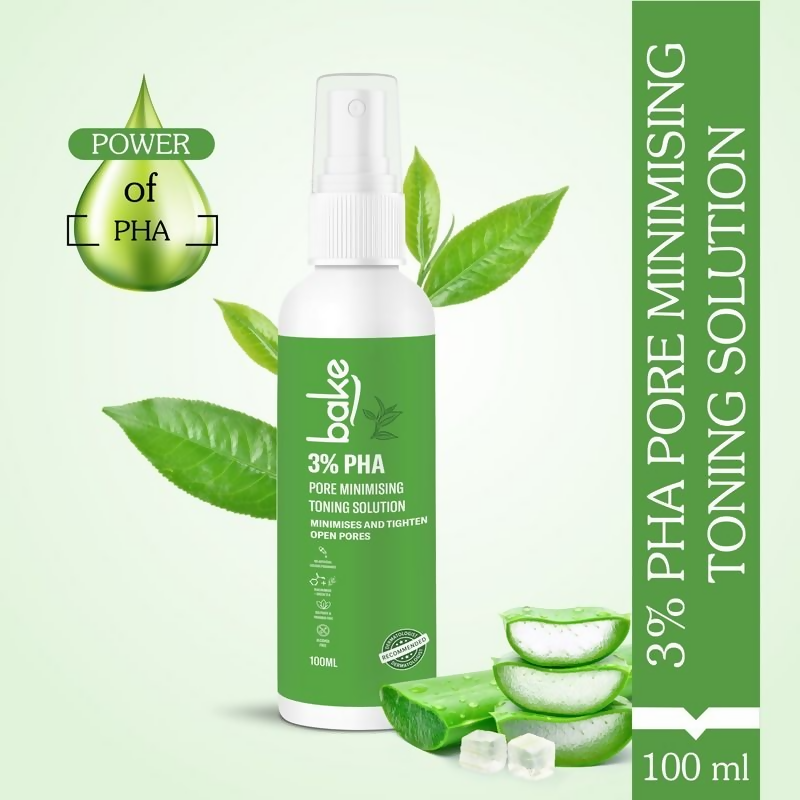 Bake 3% Pha Pore Minimising Toner With Gluconolactone & Niacinamide For Open Pores & Acne | Swadesiicart