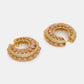 Ruby Raang Gold Polished Peach Round Kundan Loops | Swadesiicart