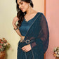 Aafreen Partywear Designer Bottle Green Georgette Fancy Saree
