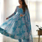 Joban Fashion Sky Kurta Set Organza Sequin Embroidery Work - Swadesiicart