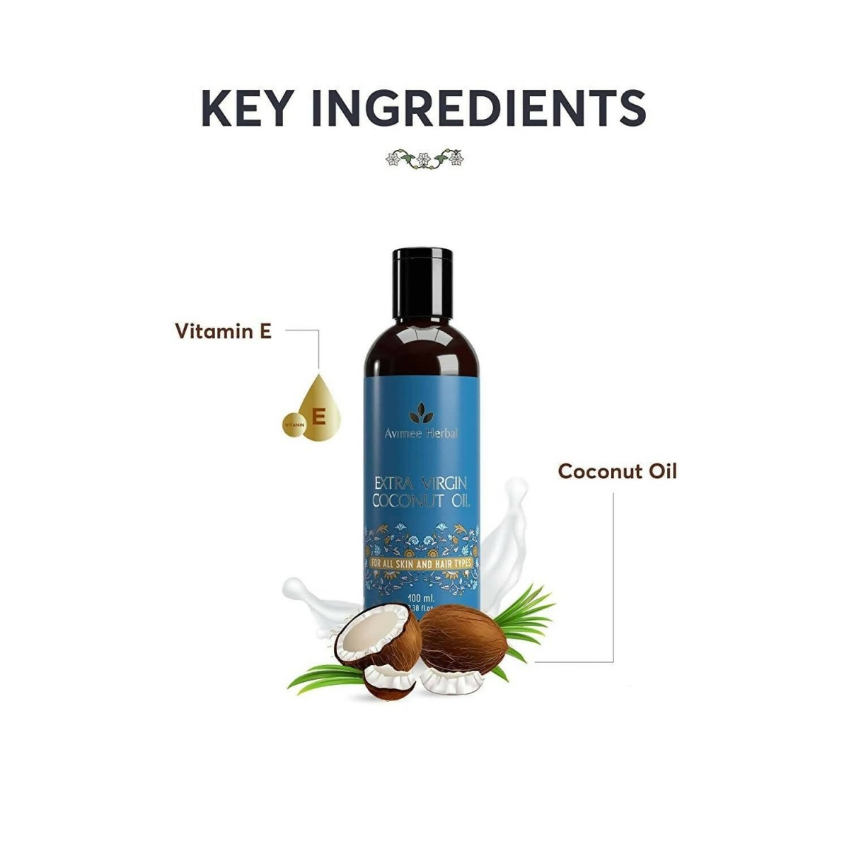 Avimee Herbal Extra Virgin Coconut Oil For Winters, Moisturizes Skin & Hair - Limited Time Offer - Swadesiicart