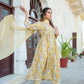 Vaasva Women Yellow Muslin Embroidered Kurta, Pant & Dupatta Set | Swadesiicart
