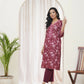 Vaasva Women Magenta Cotton Printed Straight Kurti With Pant | Swadesiicart