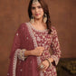 Anaita Brown Embroidered Faux Georgette Salwar Suit